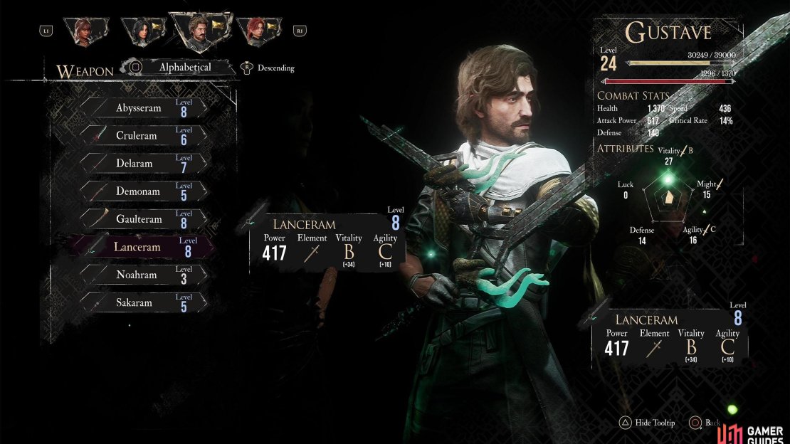 Gustave is the main protagonist of the game and wields a Sword and Pistol combo.