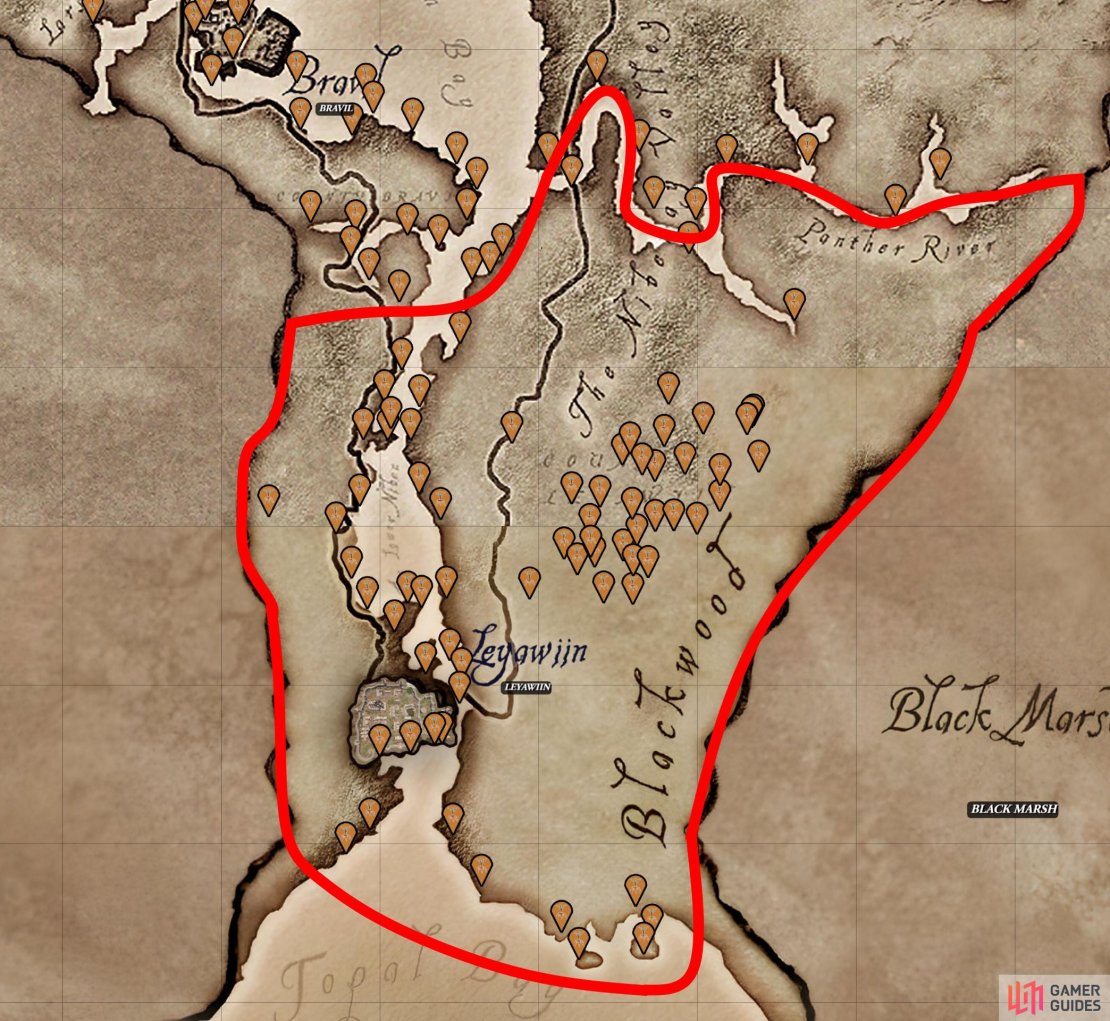 The table below covers the Nirnroots found in The Lower Niben, in and around Leyawiin and Blackwood.