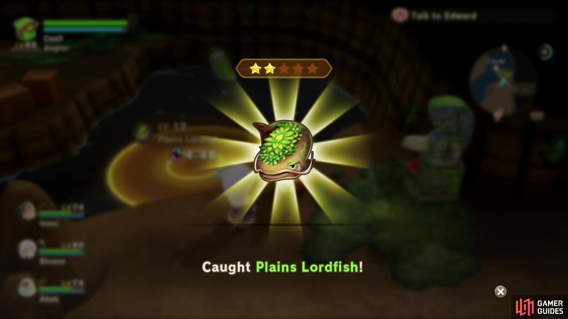 One of the earliest “boss” fish you’ll encounter in the game, the Plains Lordfish dwells in the Banaan Cave.