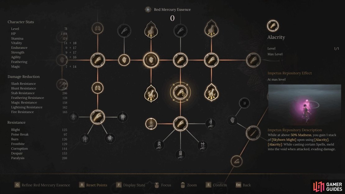 There are various nodes in the skill tree that give you benefits depending on your Madness.