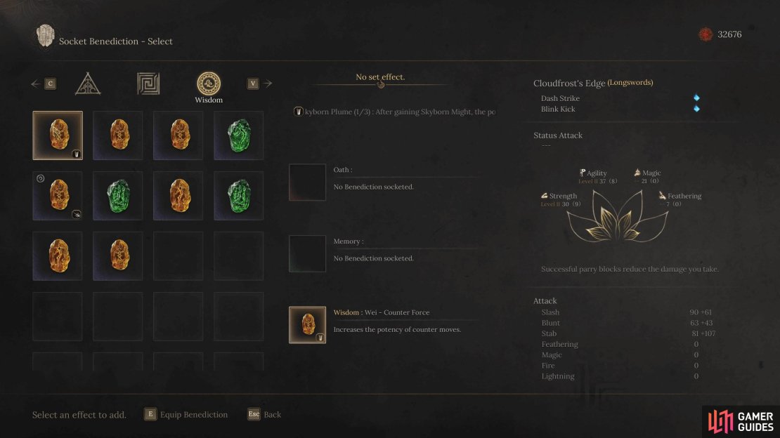 Wisdom Benedictions fit in the bottom slot of a weapon.