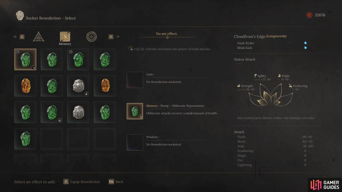 Memory Benedictions fit in the middle slot of a weapon.