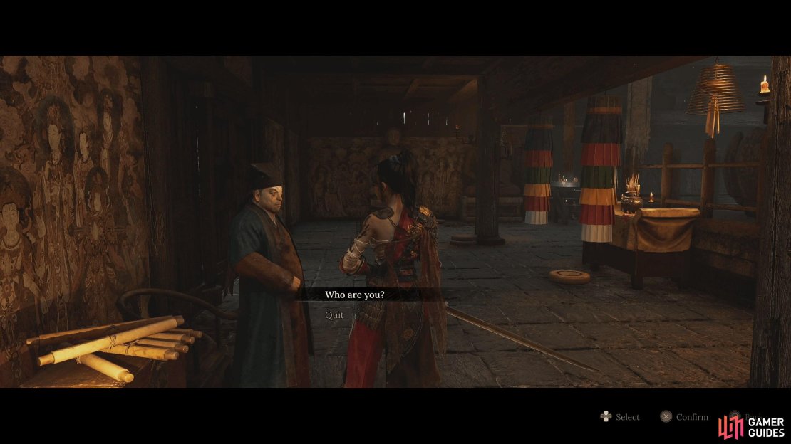 Tao Qing is a merchant who sells you various goods after handing over a Key Item.
