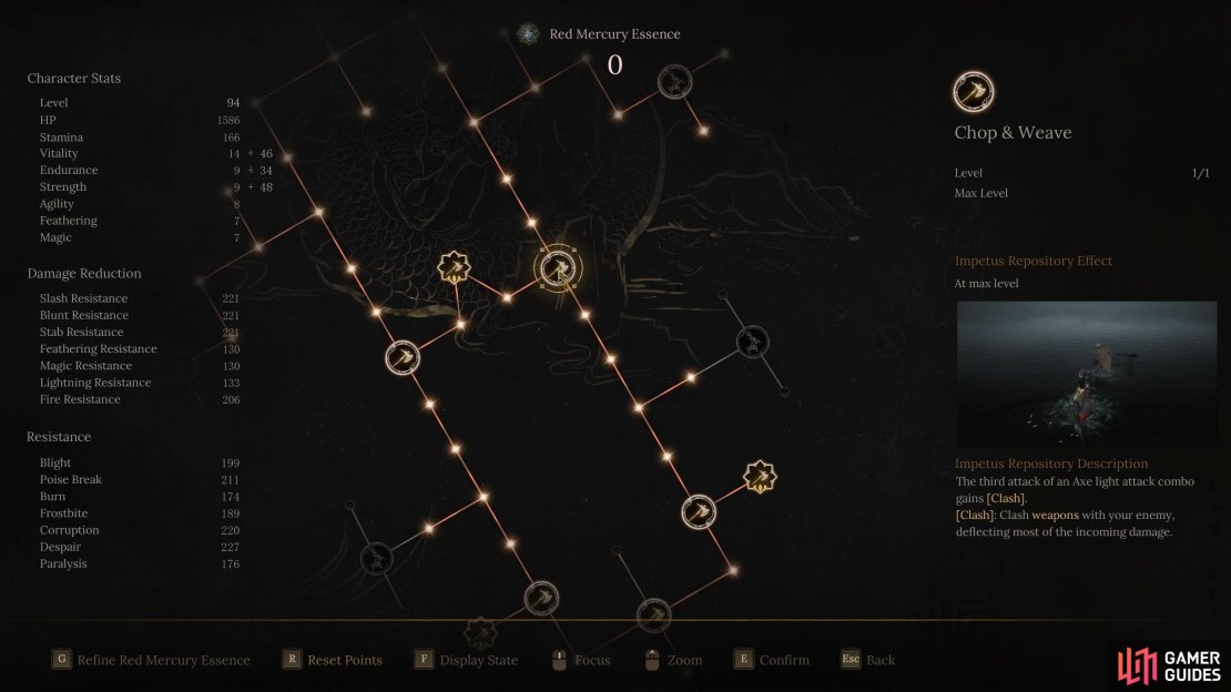 Clashing talents are scattered across many different weapon trees in Wuchang Fallen Feather. Image via Gamer Guides / 505 Games.