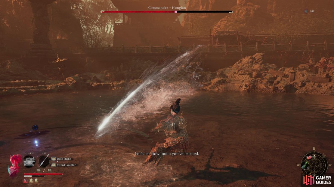 Honglan will use Energy Waves in numerous ways against you, you must dodge these.