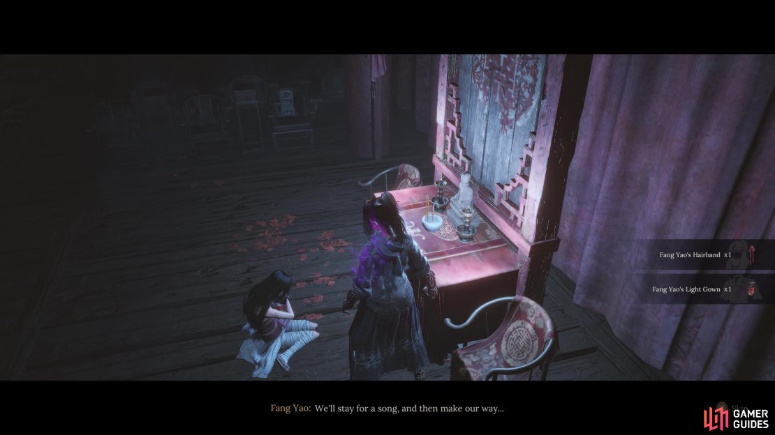 After defeating the boss at the bottom of the Shaft, refresh the area at the shrine to find Fang Yao once more.