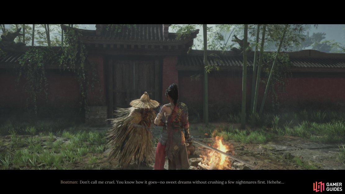 It&rsquo;s hard to miss the boatman at the start of the adventure, you&rsquo;ll find him just before leaving Reverent Temple.