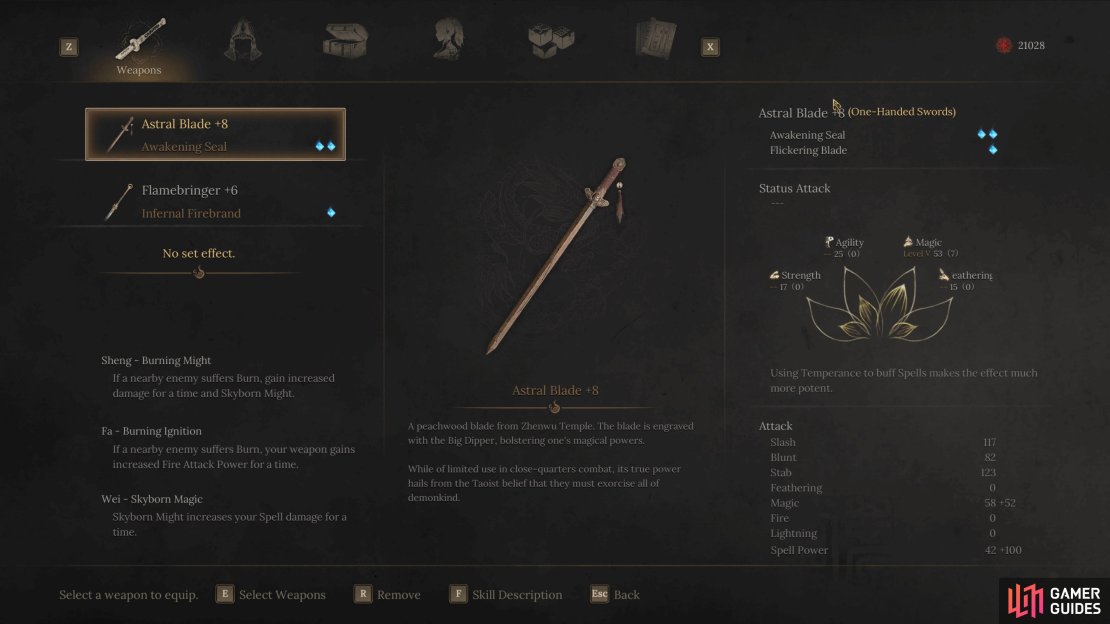 The Astral Blade is the best weapon for a pure Magic Build in Wuchang: Fallen Feathers.