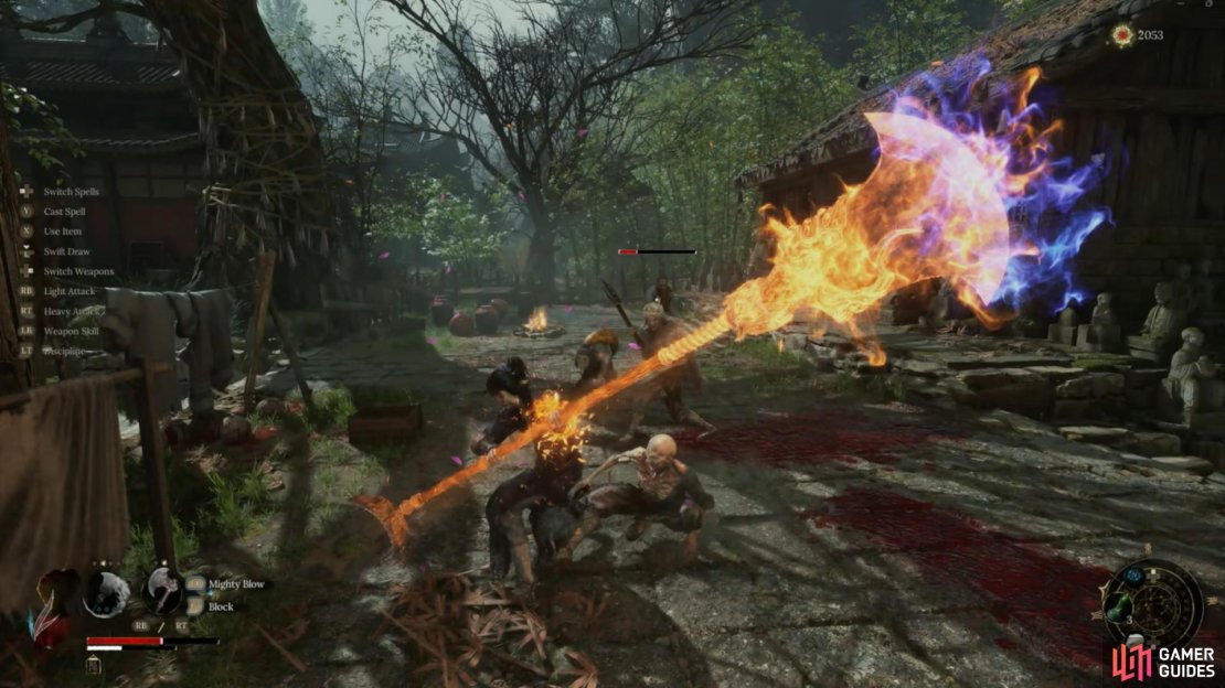 Use this Echo spell to do massive cleave damage to these unarmored opponents in this Wuchang Red Mercury Farm. Image via Gamer Guides / 505 Games.