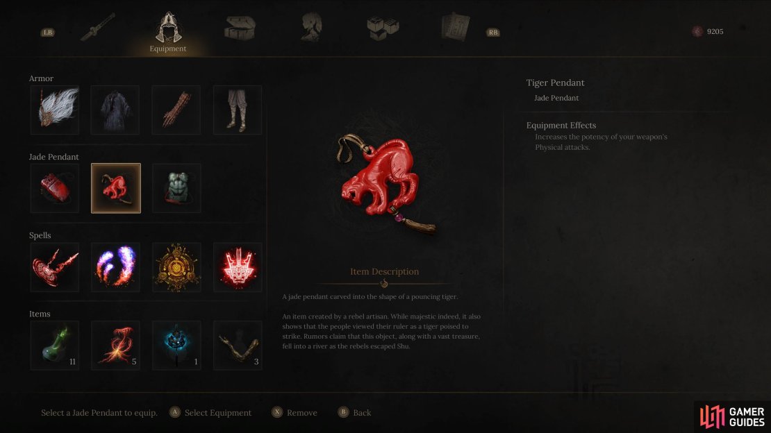 There are a few Pendants that you can get which dramatically buff your physical damage, which is great for your Weapon Skill and Obliterate scalings. Image via Gamer Guides / 505 Games.