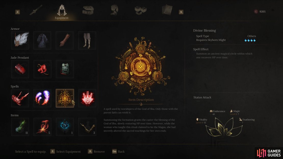 The Others spells are great for the Axe build in Wuchang Fallen Feathers. Image via Gamer Guides / 505 Games.