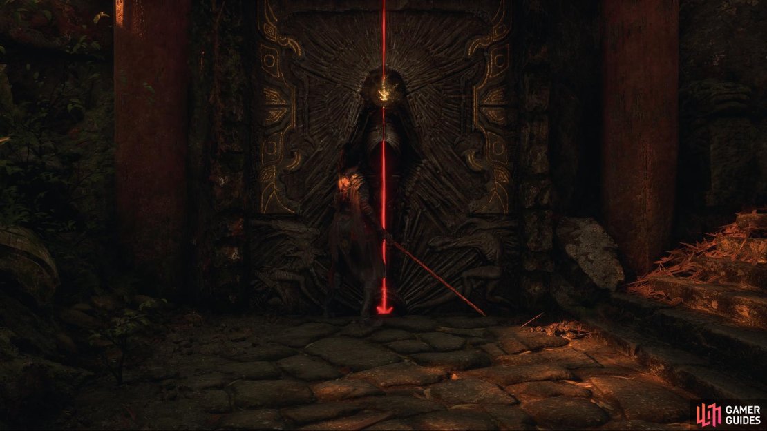 The Palace Riddle Door can give you a Benediction, or take you to an otherwise locked off location. Image via Gamer Guides / 505 Games.