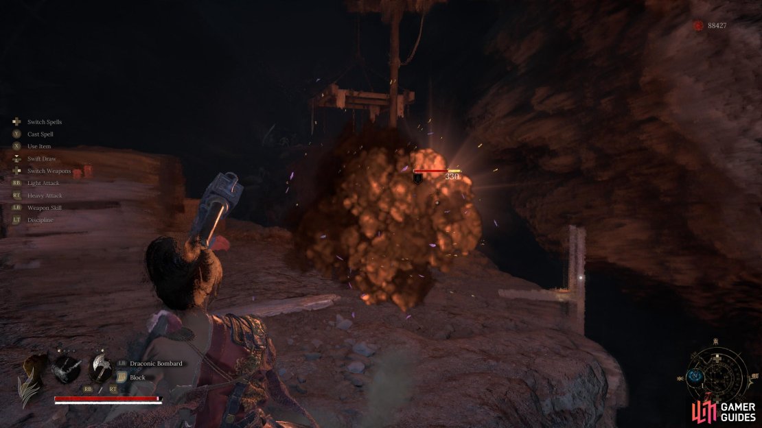 The axe that shoots is fun but its not worth the cost of the Skyborn might. Image via Gamer Guides / 505 Games.