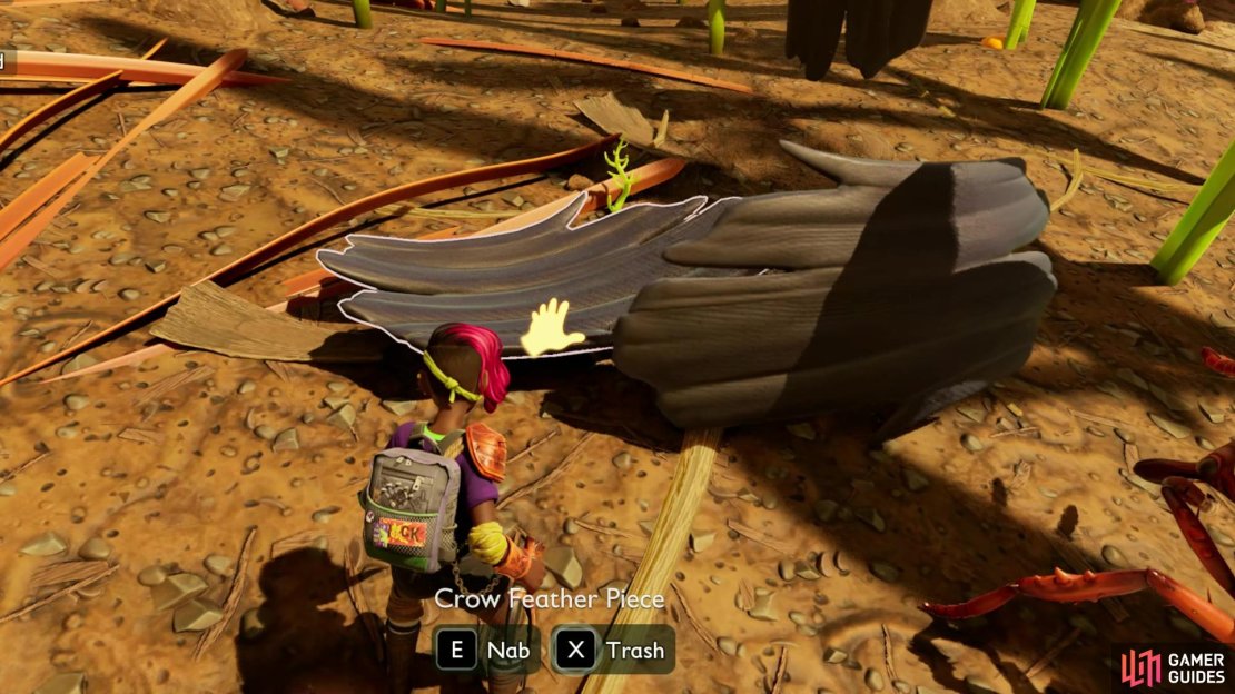 Here is where to find Crow Feather Pieces in Grounded 2, featuring locations and how to use them for crafting. Image via Gamer Guides / Obsidian.