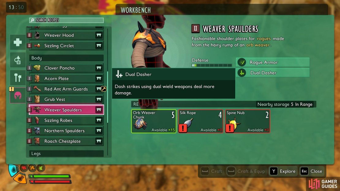 Some gear sets for the Rogue have very strong Dash Strike synergies. Image via Gamer Guides / Obsidian.