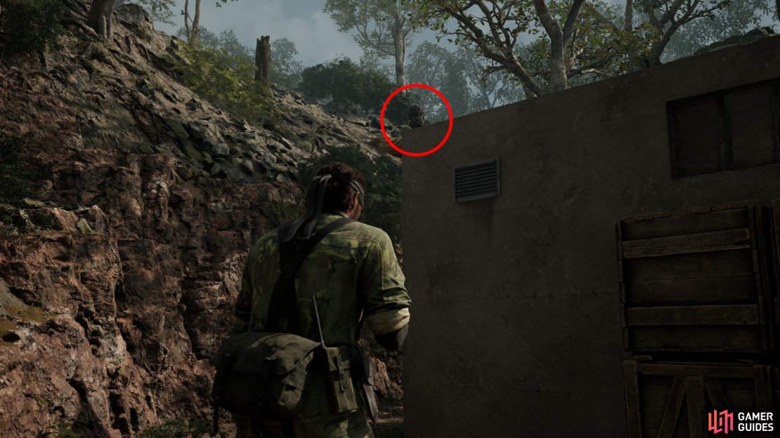 In the northeastern corner of the Bolshaya Past Base area is a small building. This GA-KO is on the northwestern corner of its roof.
