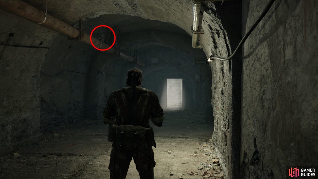Climb the long, long ladder in the Krasnogorje Tunnel area and once you surmount it look atop a pipe to find this GA-KO.