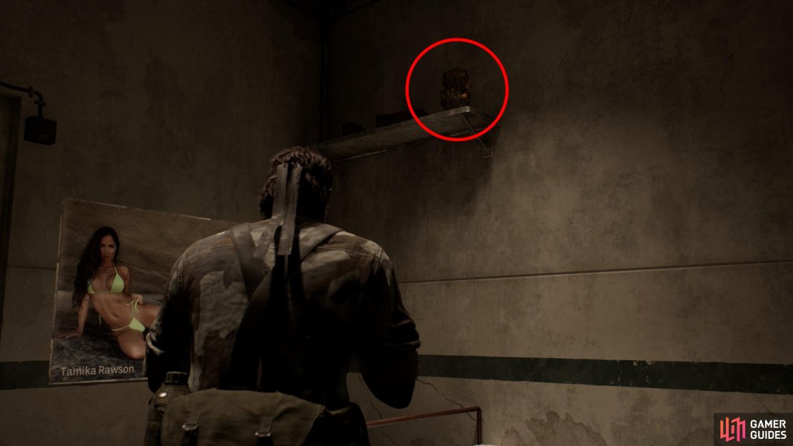 Enter the Torture Room building in Groznyj Grad 1F (Southeast) and from the entrance turn right and enter the nearby room to find this GA-KO on a shelf near the ceiling.