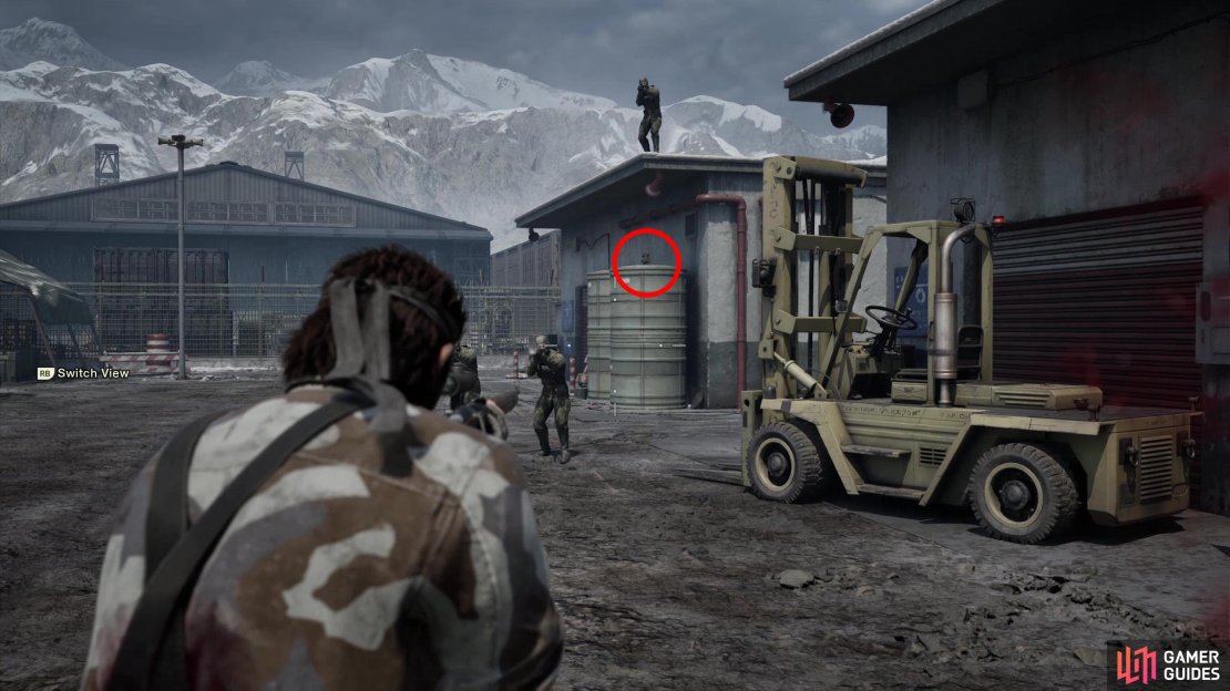 In the Groznyj Grad Runway South, during the Eva chase sequence, look right to spot this GA-KO on a barrel when Eva stops. There&rsquo;s also a Kerotan on a forklift to the left.
