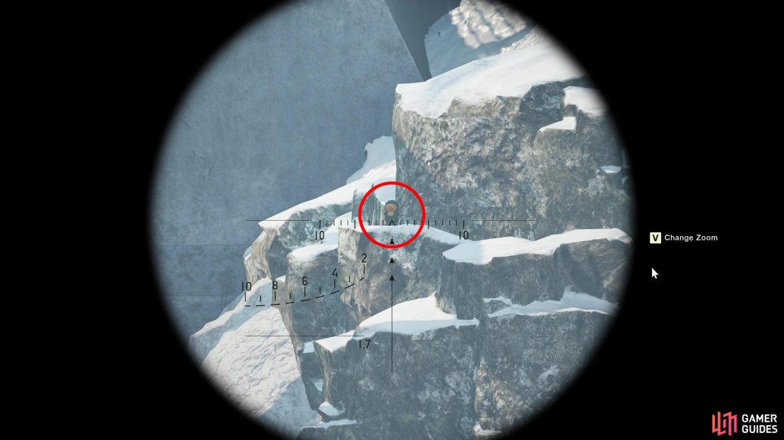 At the Groznyj Grad Rail Bridge screen, before the Shagohod arrives, aim at the snowy cliffs to the right of the bridge at about the level of the surface of the bridge to find this GA-KO.