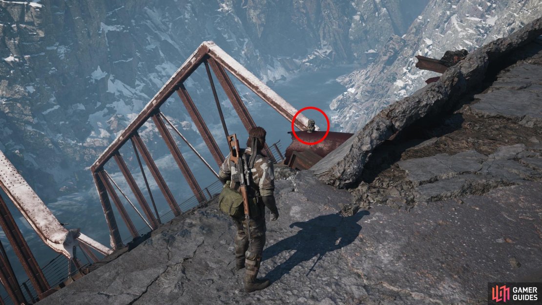 During the second phase of the fight with the Shagohod, while on foot. Head to the southern edge of the area, near the collapsed bridge, and look down to find this GA-KO on the bridge&rsquo;s wreckage.