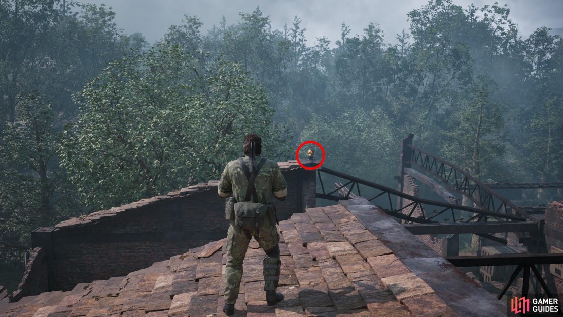 During Operation Snake Eater you&rsquo;ll return to Rassvet. After dealing with the event there, climb a ladder along the northeastern edge of the ruins and turn south to find this GA-KO on a broken section of roof.