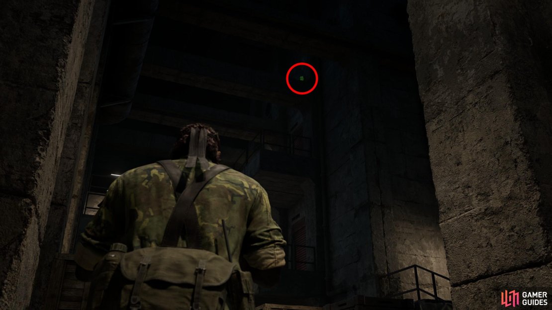Head towards a gate in the southwestern corner of the Ponizovje Warehouse, then turn around and look up to spot this Kerotan on a concrete brace near the ceiling.
