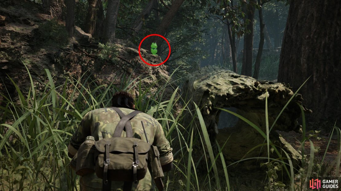 Follow the western cliffs of the Svyatogornyj West area to find this Kerotan on a rock, near a hollowed out log.