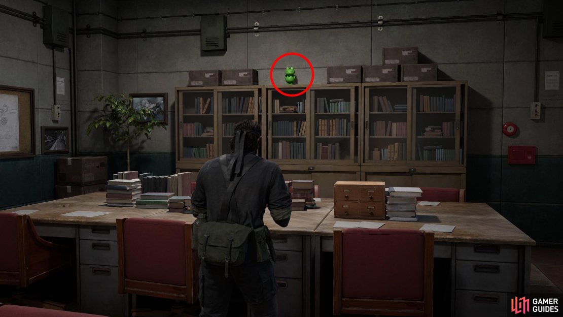 In the Groznyj Grad Weapons Lab: East Wing building, head upstairs reach the northwestern corner of the map and look north to spot this Kerotan atop a bookshelf.