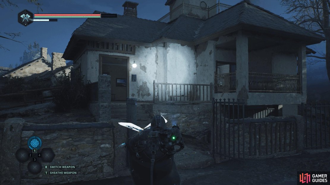 Vitalis’ home is in the northeast part of Jova, opposite the Blacksmith building.