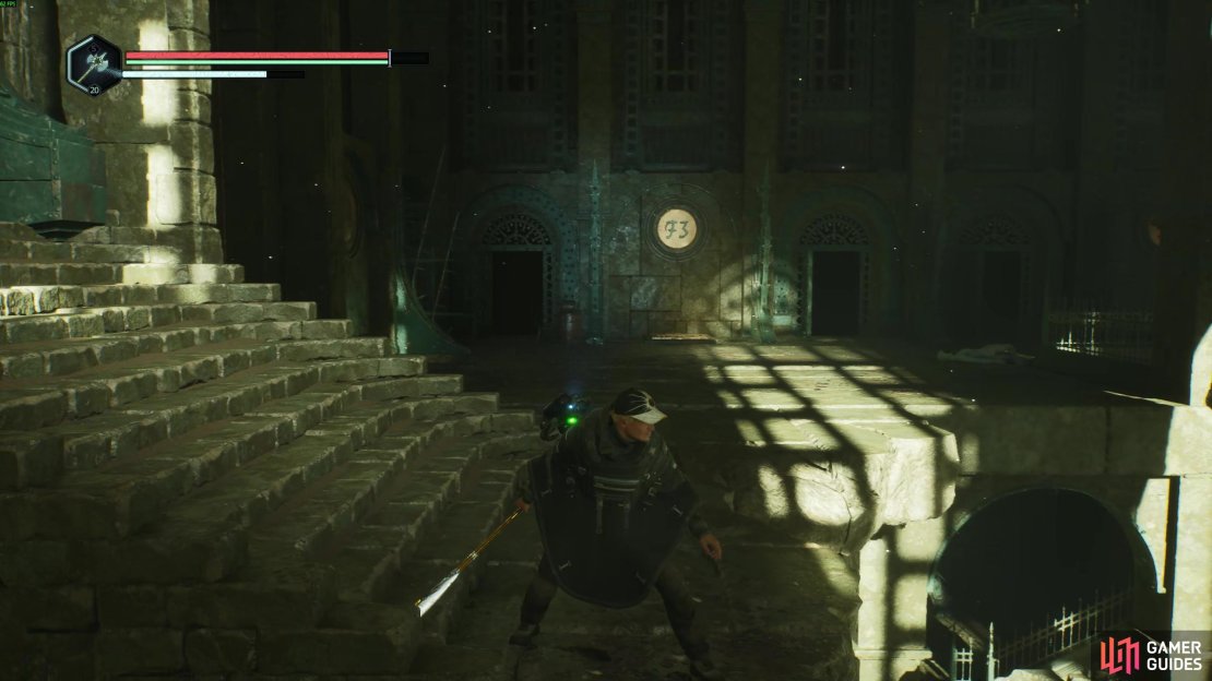 Look for various numbers on the wall indicating what the plate is. Then you can find statues to translate that tell you what icons match with the numbers around the level. Image via Gamer Guides / Nacon.