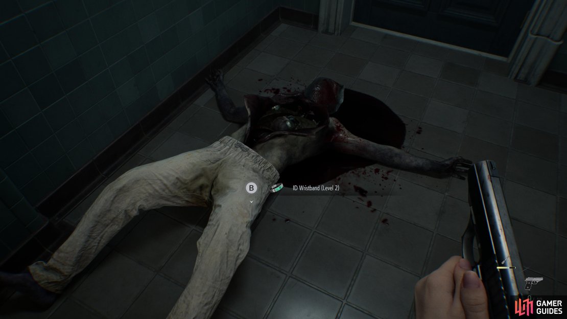 You now need to reassemble the body in the Operations room. Image via Gamer Guides / Capcom.