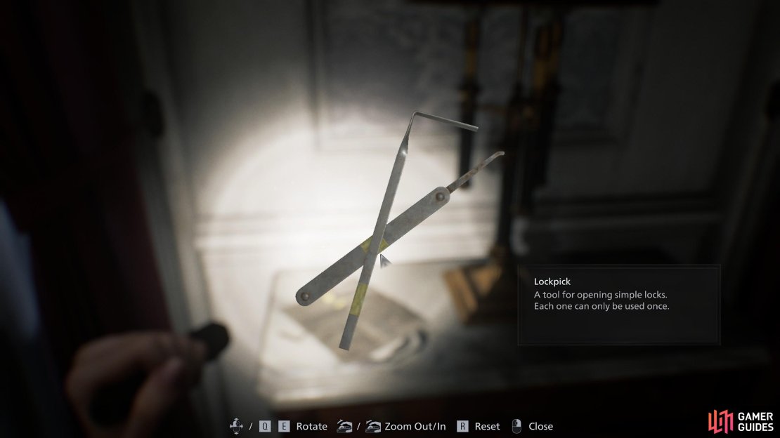 Here is how to find and get the Lockpicks in Resident Evil Requiem. Image via Gamer Guides / Capcom.