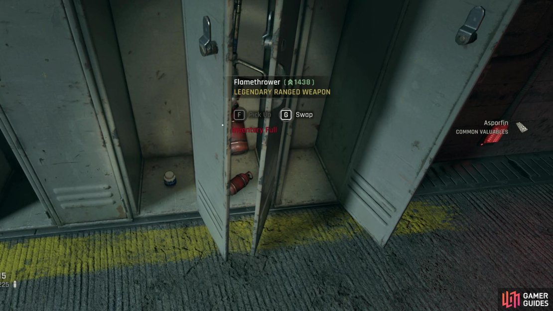 You can craft legendary grenade launchers and flamethrowers, but you can also find a flamethrower pickup right before the final boss of the main storyline. Image via Gamer Guides / Techland.