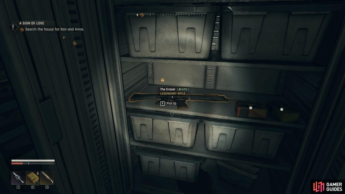 The Eraser is a legendary rifle found in an rather hidden part of the farmlands. Image via Gamer Guides / Techland.