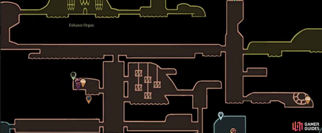 Here are the locations of both the Sinner&rsquo;s Road Benches in Hollow Knight SIlksong. Image via Gamer Guides.