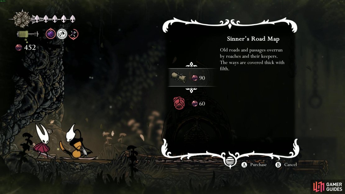 Here&rsquo;s how to get the Sinner&rsquo;s Road Map in Hollow Knight SIlksong. Image via Gamer Guides / Team Cherry.