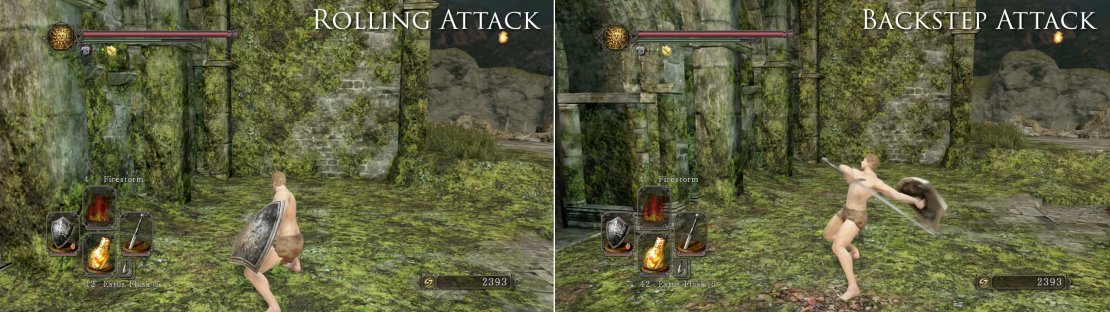 Here&rsquo;s what the Rolling attack and Backstep Attacks look like with a Great Sword.