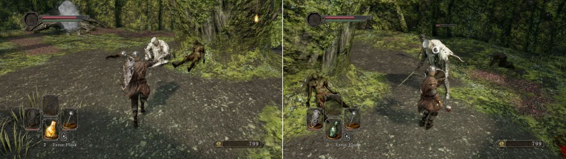 If you do decide to take him on then he&rsquo;s pretty powerful at low levels so strafe backwards around the tree, bait him into an attack combo and only go in once he&rsquo;s clearly in a &lsquo;cool down&rsquo; state.