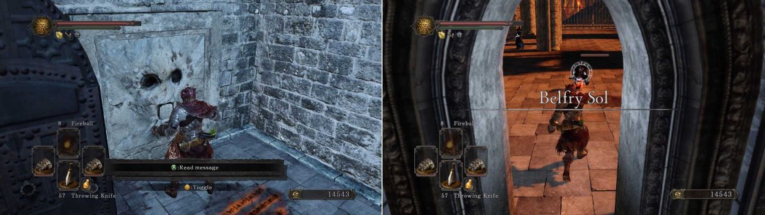 The next ladder leads to the hidden and optional PvP area known as Belfry Sol (which we cover in detail in the next section).