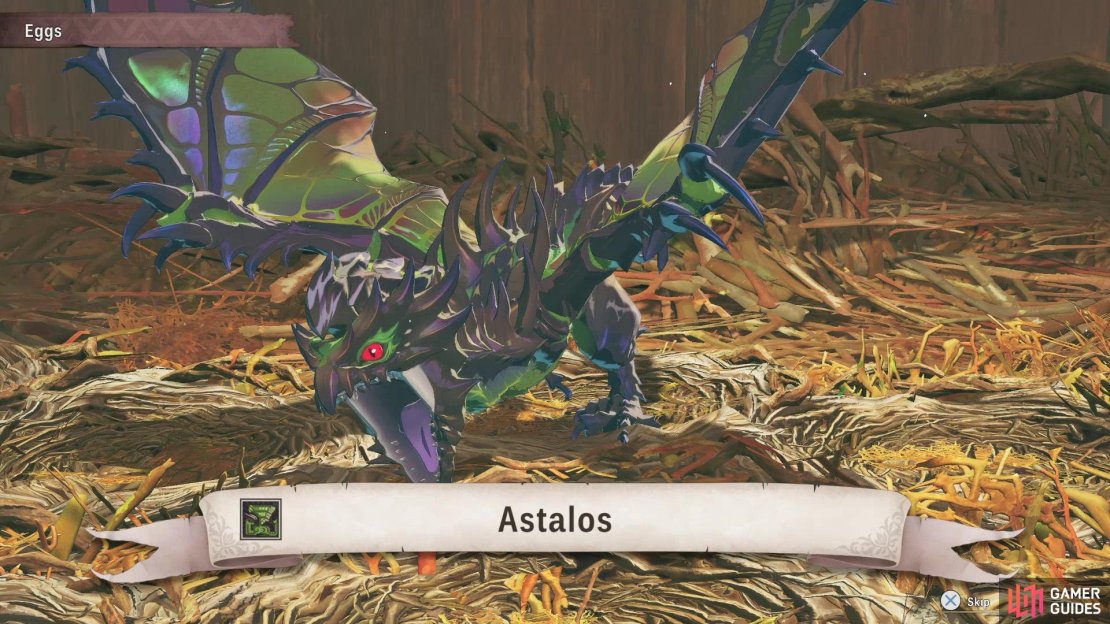 Raid Invasive Seregios&rsquo;s den to get an Astalos egg - a creature best released in a thunder region so it can mutate into the Boltreaver Astalos variant.