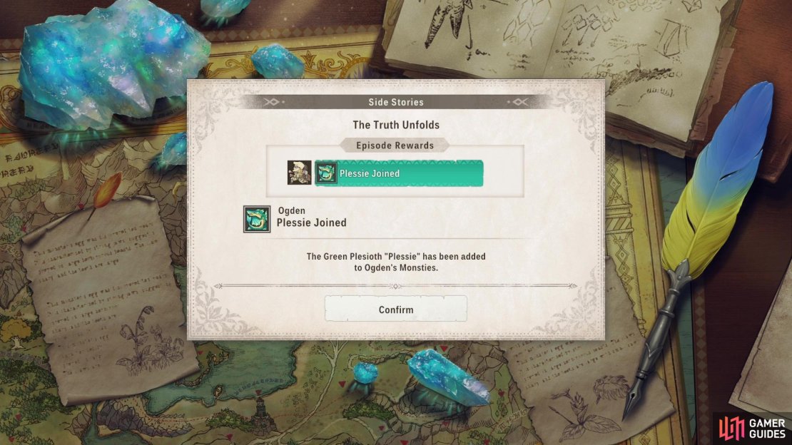 Complete Ogden&rsquo;s fourth side story to unlock Plessie, a Green Plesioth Monstie!