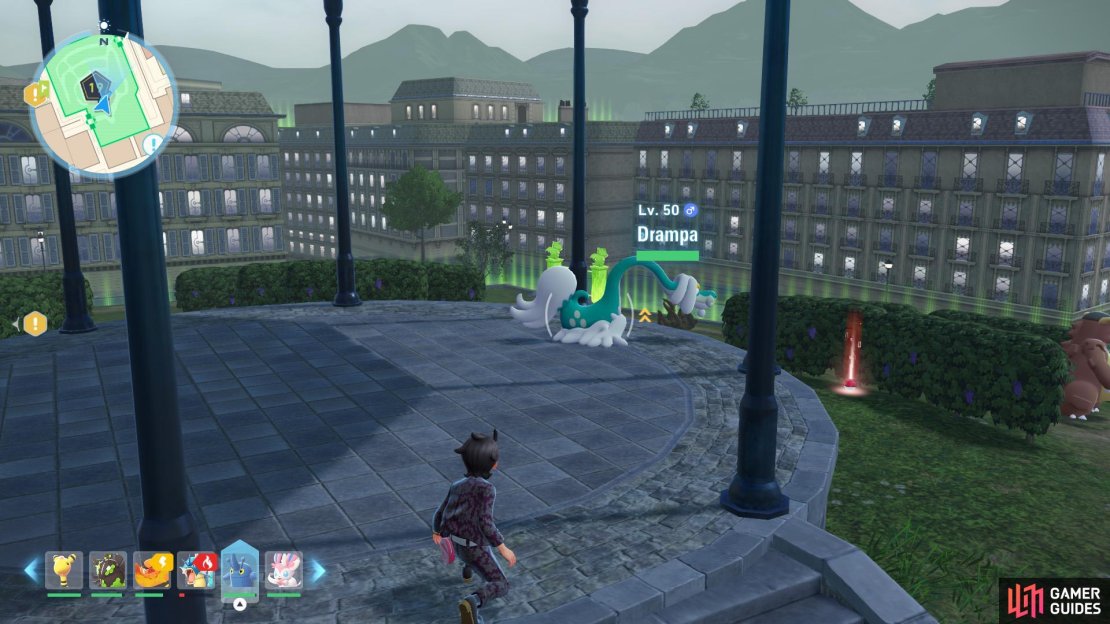 Here is where to find a Drampa in Pokemon Legends ZA. Image via Gamer Guides / Nintendo.