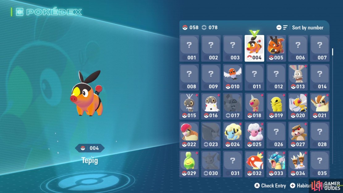 Overview of the Lumiose City Pokédex