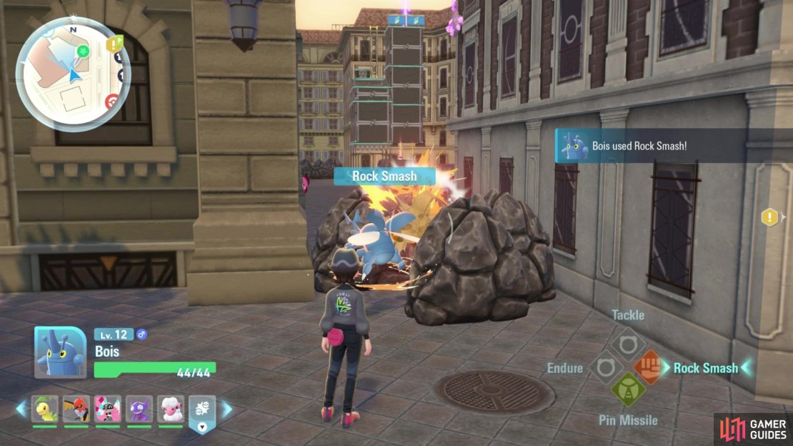 Here&rsquo;s how to break rocks in Pokemon ZA and explore some of the cut off landmarks on the map. Image via Gamer Guides / Nintendo.