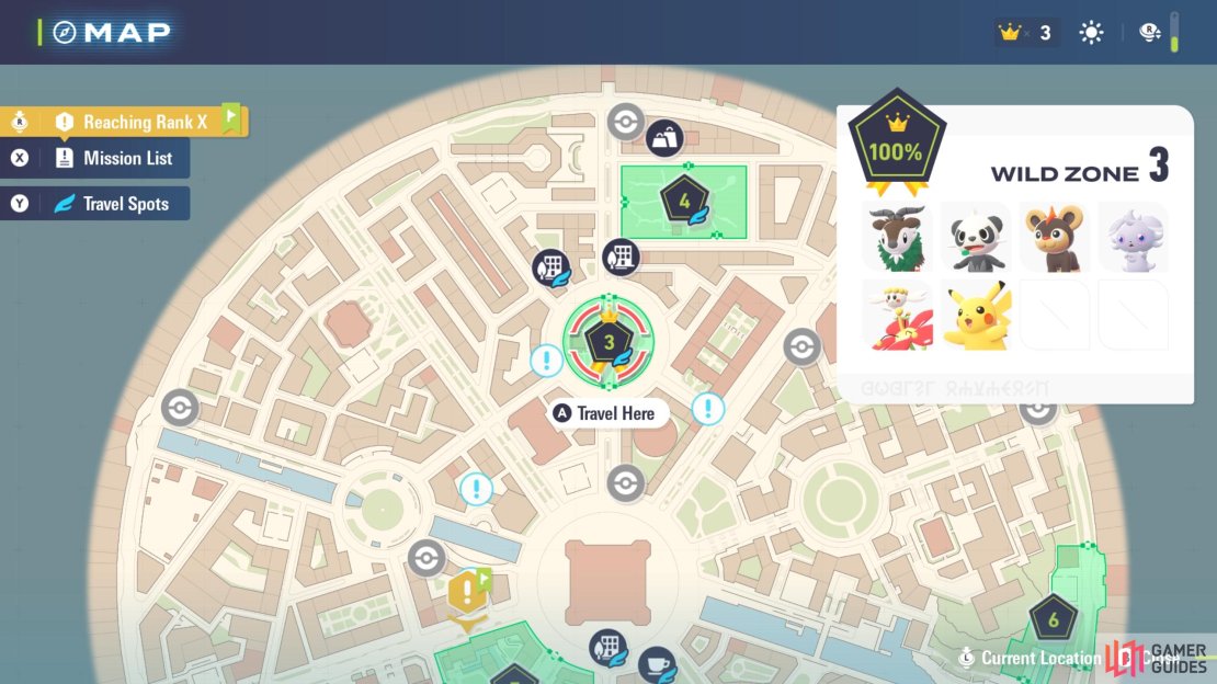 Wild Zone 2 is located to the north of Prism Tower.