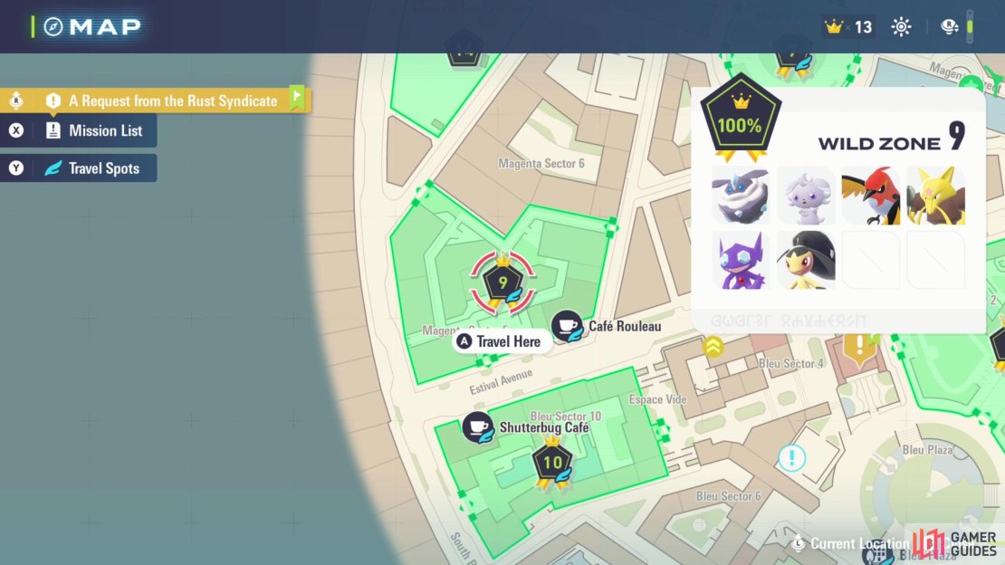 Wild Zone 9 is located in Magenta Sector 5.