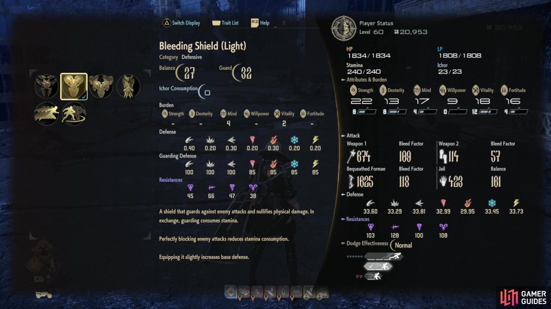 The defensive formae you have equipped will determine how, exactly, you can mitigate damage,