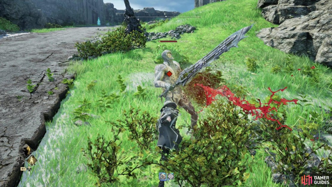Damage an enemy enough in a short enough span and you&rsquo;ll be able to perform a Special Drain Attack - this is indicated by a red dot that appears on the enemy.