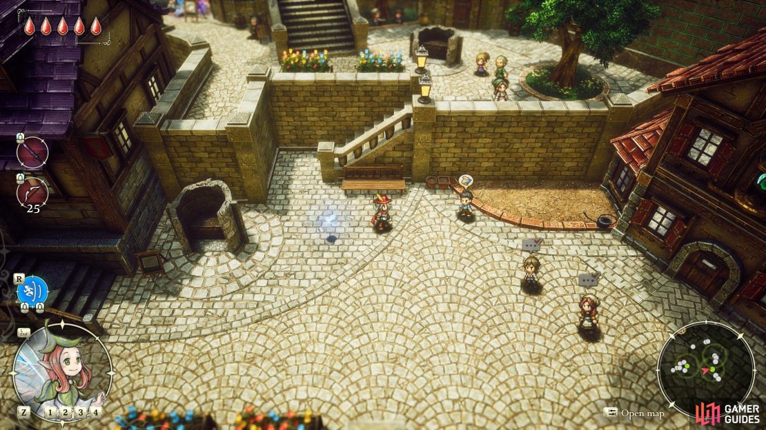 A boy named Ichil can be found outside the orphanage along the southeastern corner of Huther after you witness a scene between Hildebrandt and Marnie during the Age of Magic. Talk to him to start the quest &ldquo;Beyond His Gaze&rdquo;.